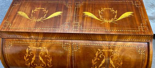 SUBSTANTIAL ANTIQUE DUTCH MARQUETRY INLAID BUREAU - ADDITIONAL PHOTO 5