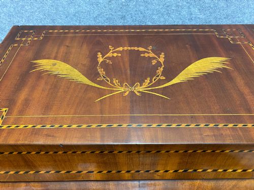 SUBSTANTIAL ANTIQUE DUTCH MARQUETRY INLAID BUREAU - ADDITIONAL PHOTO 10