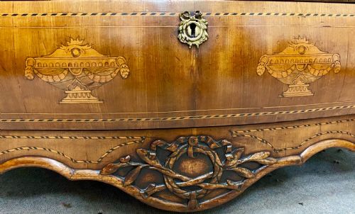 SUBSTANTIAL ANTIQUE DUTCH MARQUETRY INLAID BUREAU - ADDITIONAL PHOTO 13