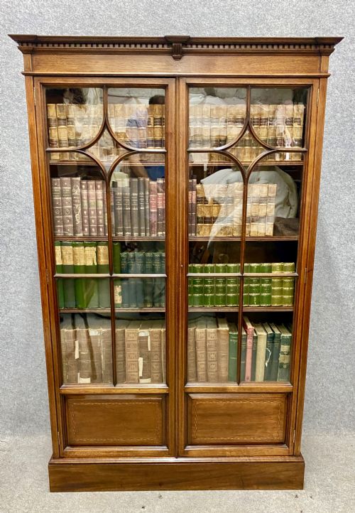 Good Quality Edwardian Inlaid Bookcase