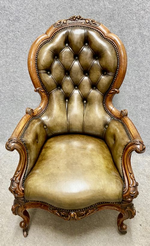 Superb Victorian Leather Armchair