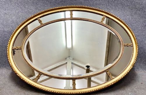 Large Gilt Wood Segmented Wall Mirror