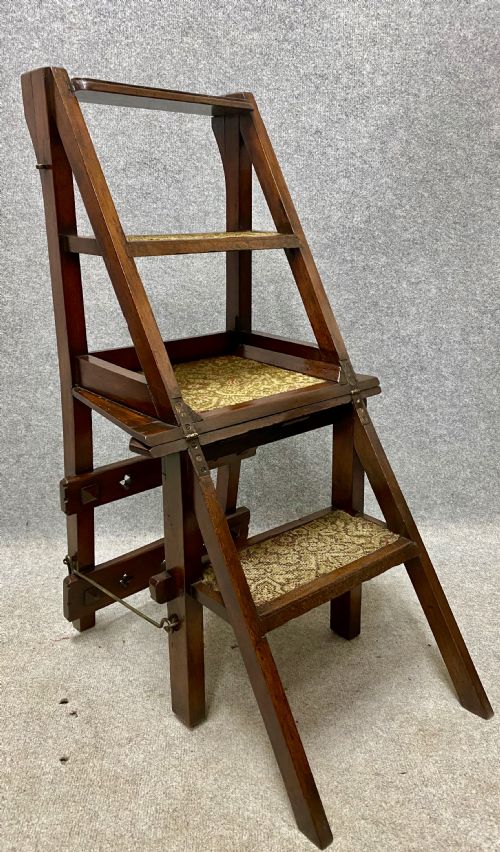 Late Victorian Metamorphic Chair/ Library Steps