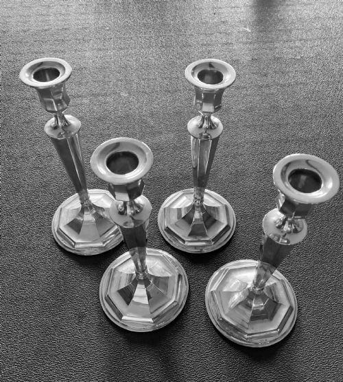 Set of 4 Silver Candlesticks by J. Torstrup.