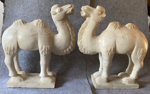 Unusual Pair of Marble Bactrian Camels