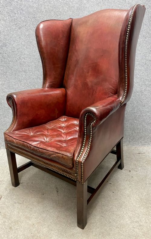 Georgian Style Mahogany & Leather Armchair