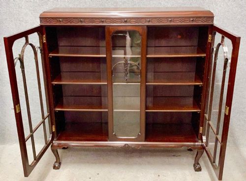 EDWARDIAN MAHOGANY BOOKCASE - ADDITIONAL PHOTO 3