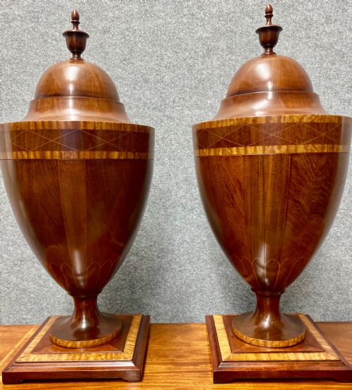 Good Pair of Sheraton Revival Cutlery Urns