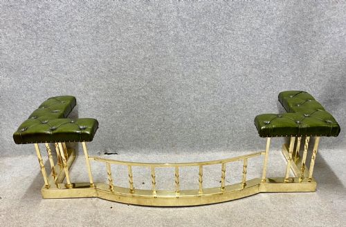 Superb Brass and Leather Seated Club Fender