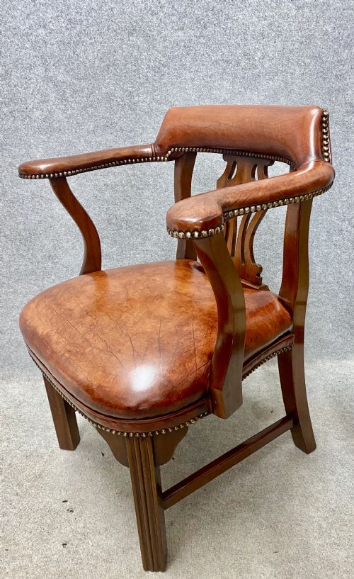 George III Style Mahogany & Leather Desk or Librarychair
