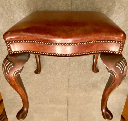 George I Style Mahogany & Leather Stool