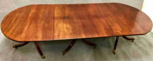 Antique Mahogany 3 Pillar Dining Table