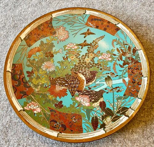 Meiji Period Cloisonné Plate Charger