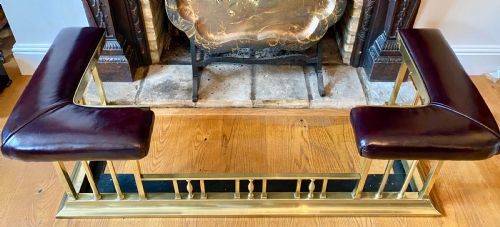 Good Late Victorian Brass Club Fender