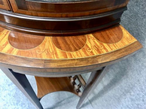 SUPERB DEMI LUNE INLAID DISPLAY CABINET - ADDITIONAL PHOTO 5