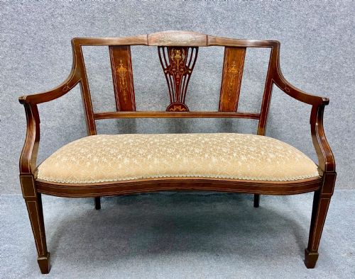 Small Edwardian Inlaid Settee