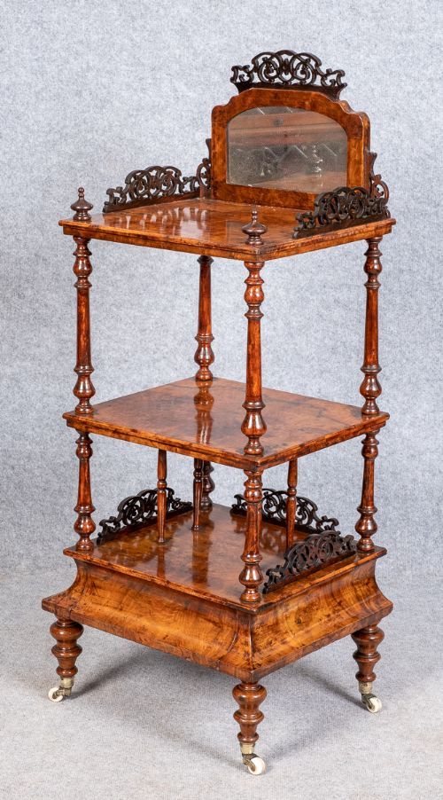 Victorian Walnut Whatnot Canterbury