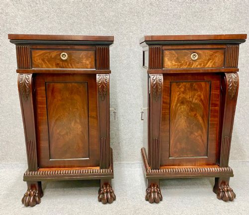 Superb Pair of Regency Pedestal Cabinets