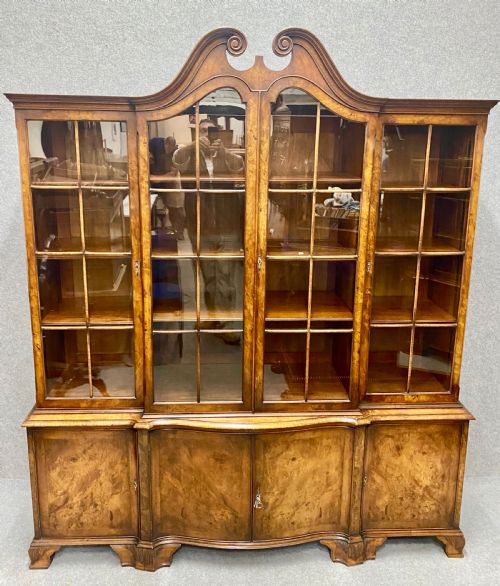 Maple & Co. Breakfront Walnut Bookcase