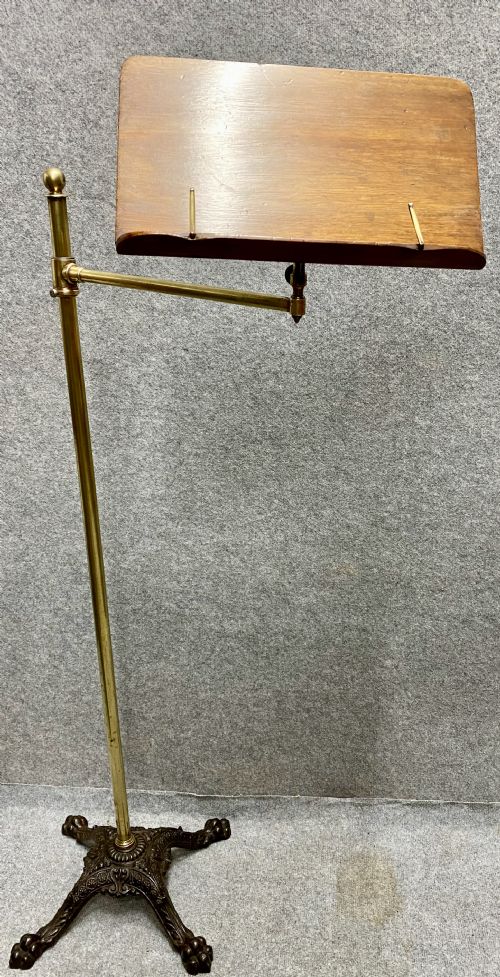Antique Brass Wood & Steel Reading Stand