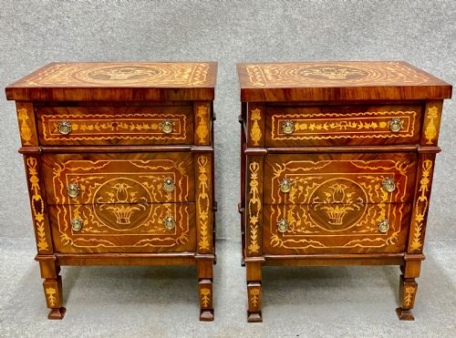 Good Pair of Marquetry Inlaid Bedside Chests
