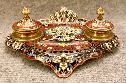 Good Quality French Champleve Enamel Desk Stand