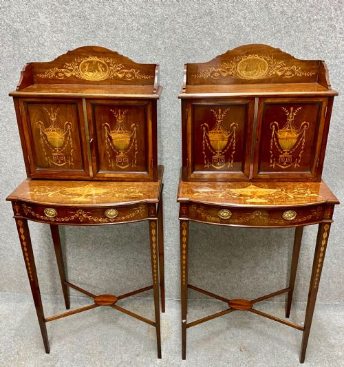 Fine Pair of Sheraton Revival Side Cabinets