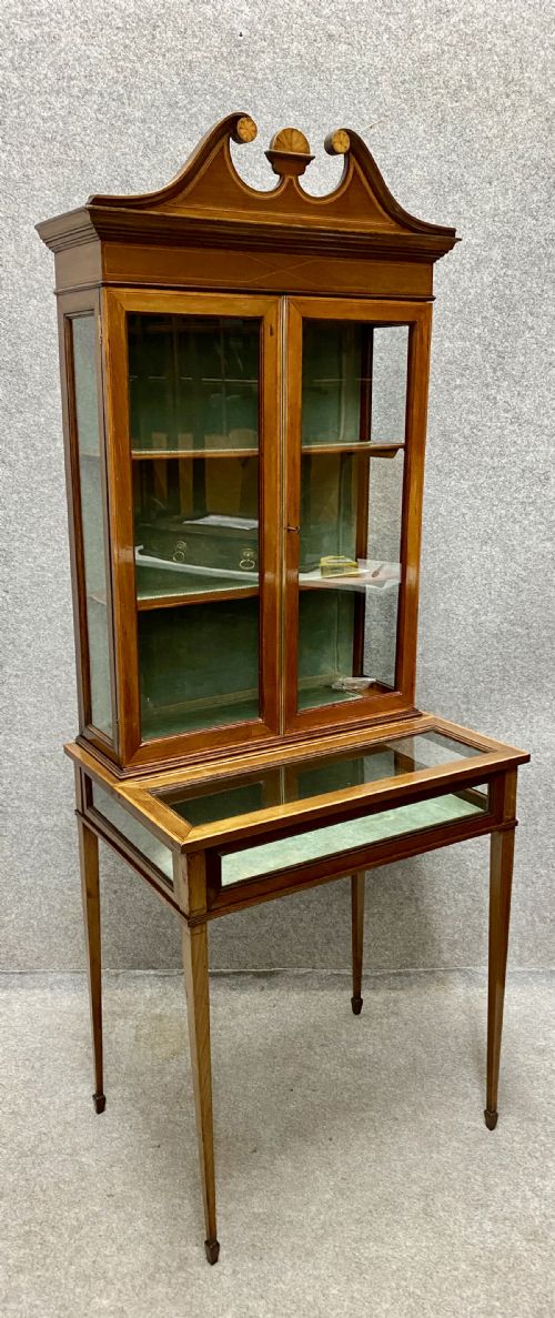 Edwardian Inlaid Bijouterie Display Cabinet