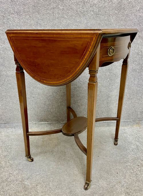 Small Sheraton Revival Inlaid Pembroke Table