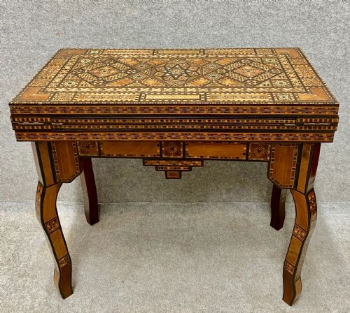 Stunning Damascus Marquetry Inlaid Games Table