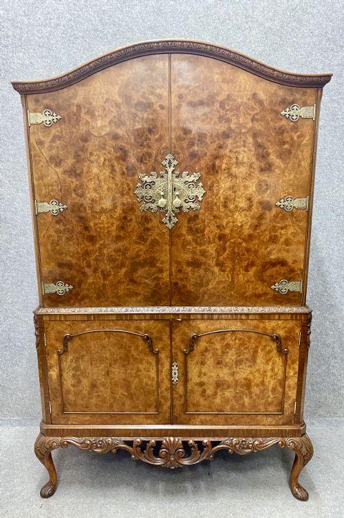 Good Quality Burr Walnut Cocktail Cabinet