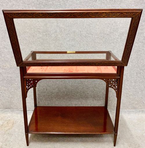 ANTIQUE MAHOGANY BIJOUTERIE CABINET - ADDITIONAL PHOTO 3