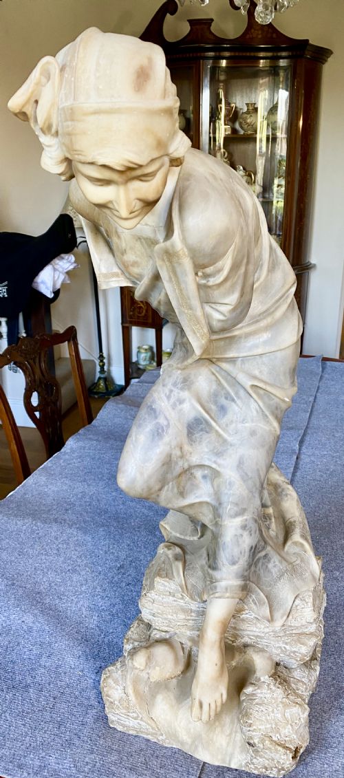 Large Antique  Alabaster  Figure