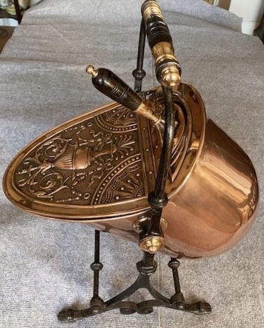 Unusual Copper Coal Scuttle