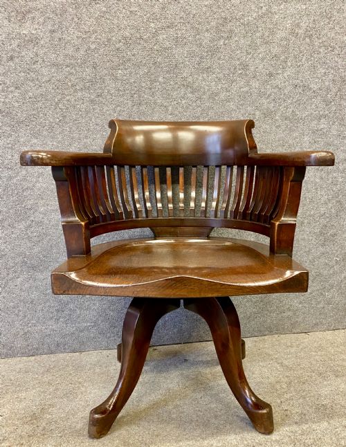 Antique Mahogany Swivel Desk Chair