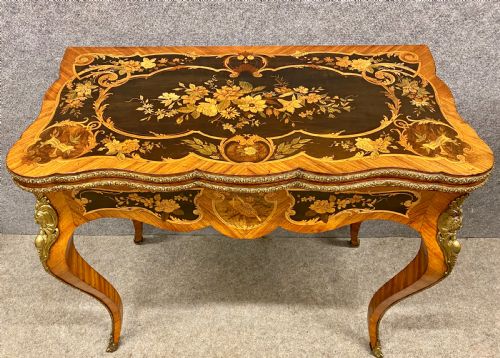 FINE FRENCH KINGWOOD MARQUETRY CARD TABLE - ADDITIONAL PHOTO 1