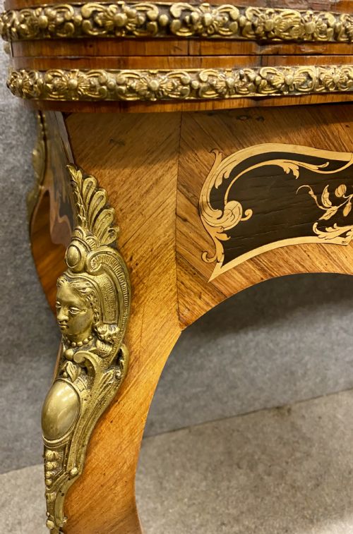 FINE FRENCH KINGWOOD MARQUETRY CARD TABLE - ADDITIONAL PHOTO 2