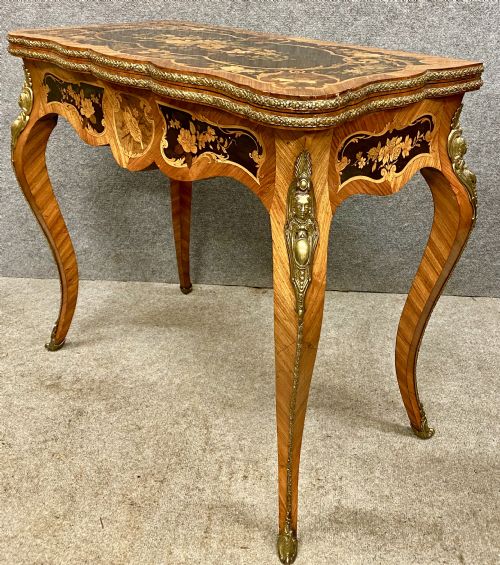 FINE FRENCH KINGWOOD MARQUETRY CARD TABLE - ADDITIONAL PHOTO 5