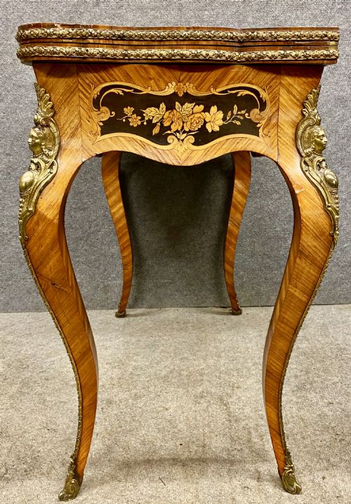 FINE FRENCH KINGWOOD MARQUETRY CARD TABLE - ADDITIONAL PHOTO 7