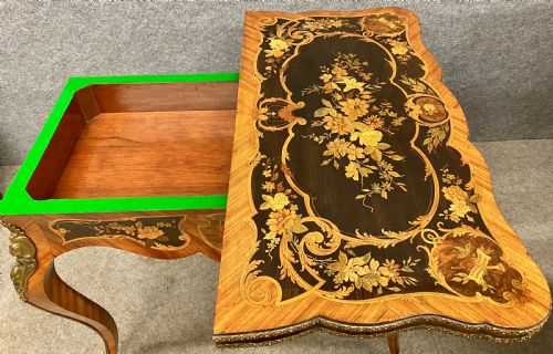 FINE FRENCH KINGWOOD MARQUETRY CARD TABLE - ADDITIONAL PHOTO 9