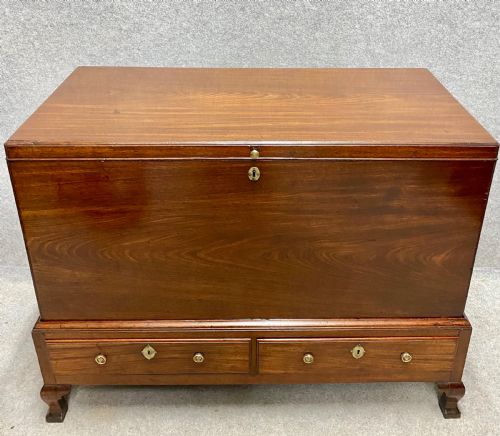 Beautifully Figured Mahogany 18th C. Silver Chest on Stand / Blanket Box