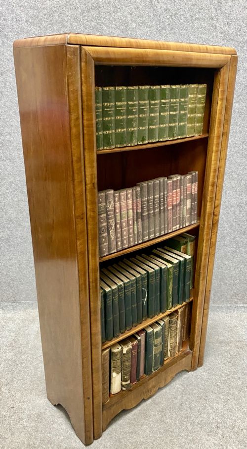 Art Deco Open Walnut Bookcase