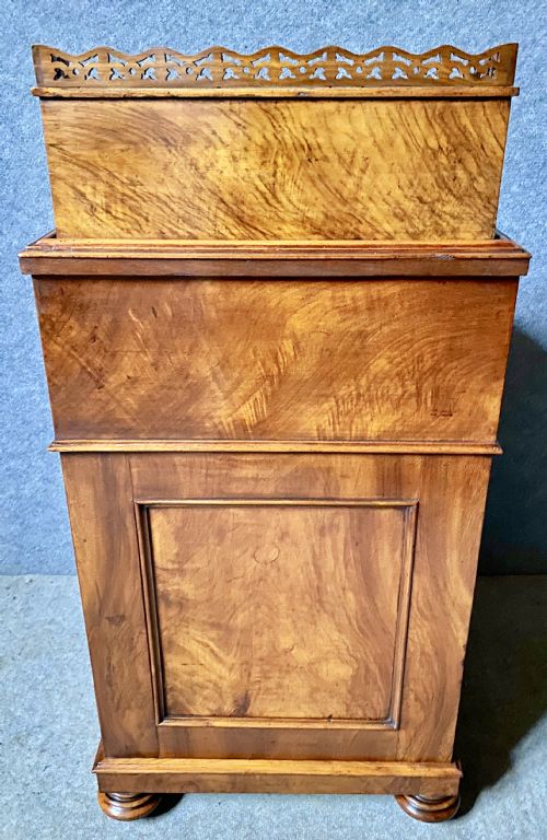SUPERB VICTORIAN BURR WALNUT POP UP DAVENPORT - ADDITIONAL PHOTO 7