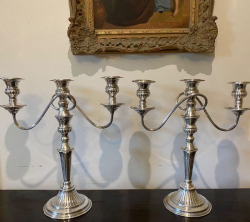 Good Pair of Silver Plated Candelabra