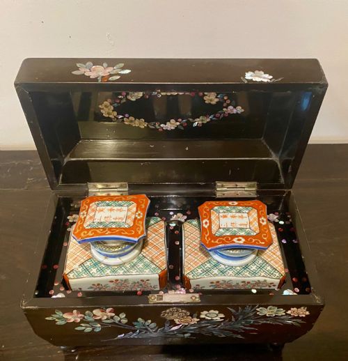 Unusual Oriental Antique Tea Caddy