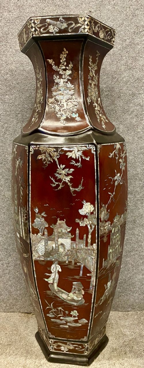 Very Large Chinese Papier-mâché Floor Vase