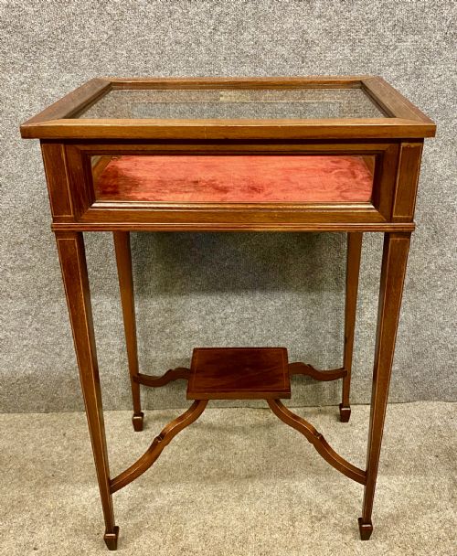 Edwardian Mahogany & Inlaid Bijouterie Cabinet