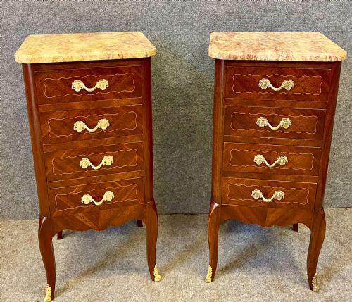 Pair French Bedside Chests