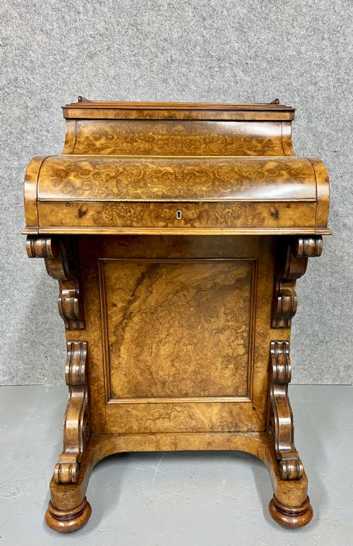 VICTORIAN BURR WALNUT POP UP DAVENPORT - ADDITIONAL PHOTO 1