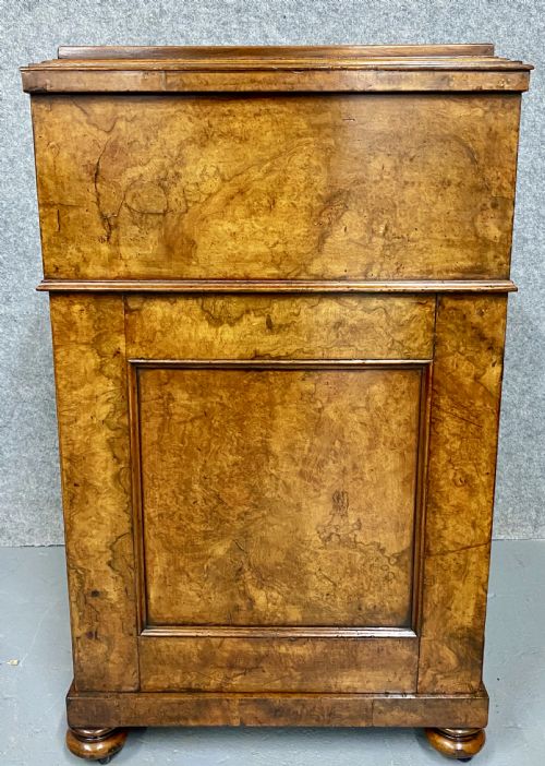 VICTORIAN BURR WALNUT POP UP DAVENPORT - ADDITIONAL PHOTO 10